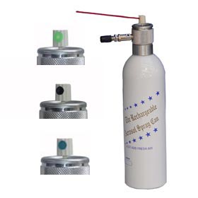 Refillable aerosol spray gun